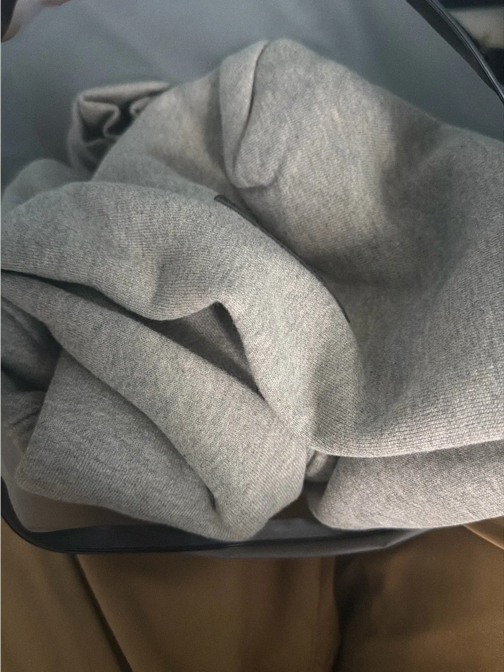 Fear of God Essentials Gray Crewneck Sweatshirt with Black Logo
